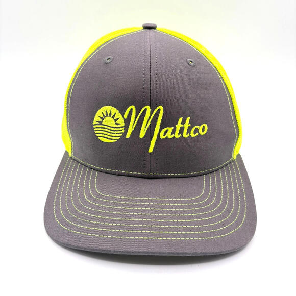 New Richardson 112 Mattco Gray & Chartreuse Mesh Trucker Snapback Cap - Picture 1 of 6